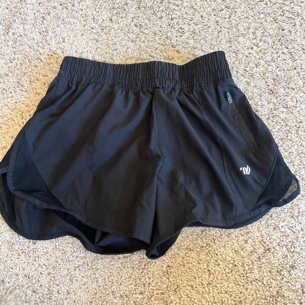Black varsity spirit, athletic shorts